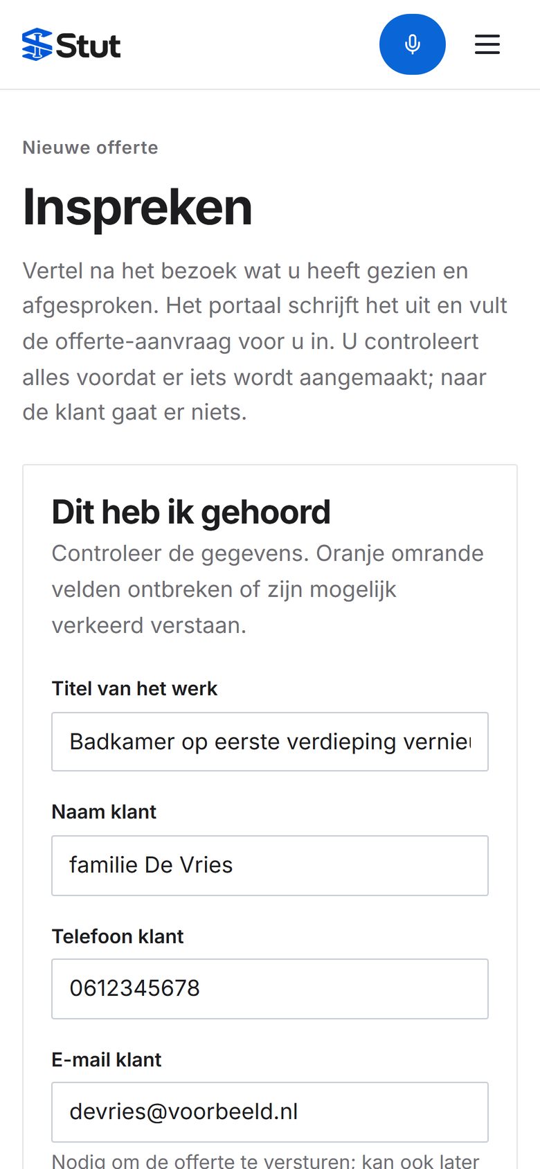 Dezelfde controle op de telefoon